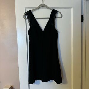 BCBGeneration Black V-Neck Lace Dress